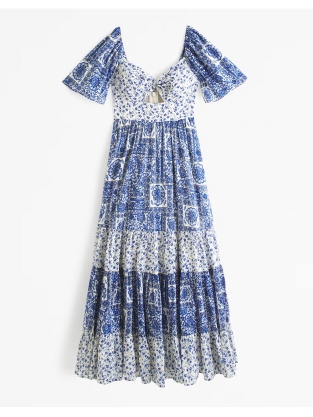 NWT Abercrombie & Fitch Twist Front Tiered Maxi Dress Size Small